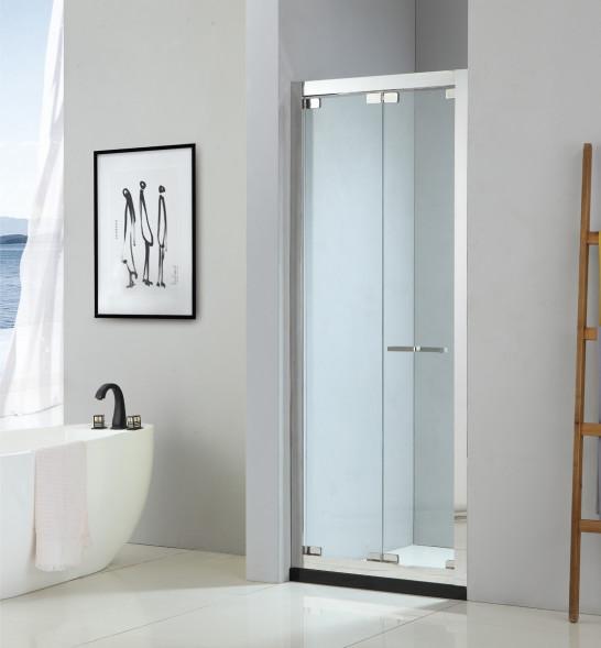 Foldable shower door 900*2000mm with 304 stainless steel & tempered clear glass
