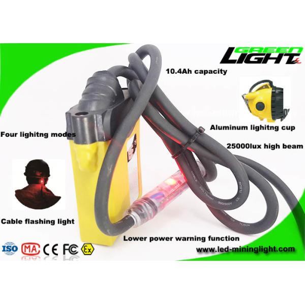 10.4Ah 25000lux Miners Led Light Corded Cable Aluminum Cup MSHA