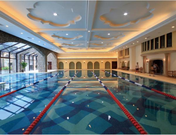 303x303mm Ceramic Pool Mosaic Tiles Blue White Glossy Matt
