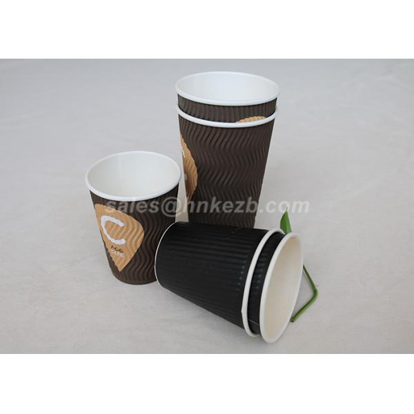 Large Capacity 22 Oz Disposable Ripple Paper Cups For Coffee / Tea With Lid And Sleeve