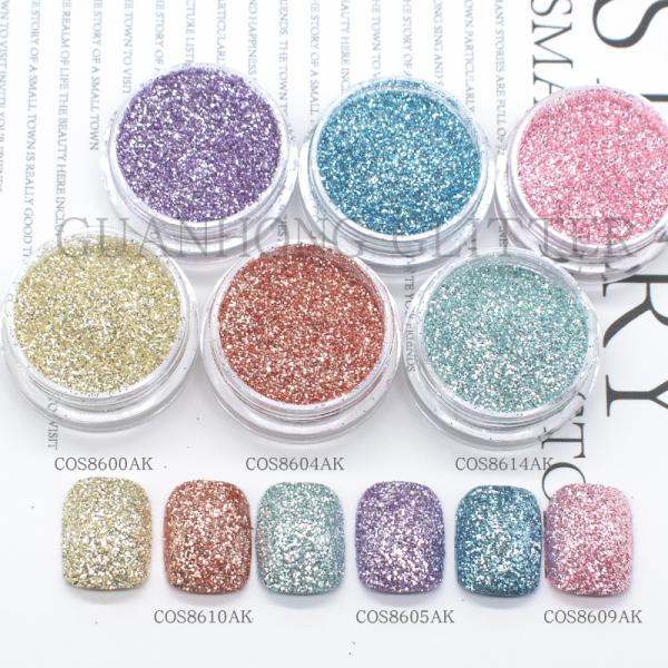 ODM Hexagon Loose Cosmetic Glitter Pigment For Nail Polish Pink Blue Purple Yellow