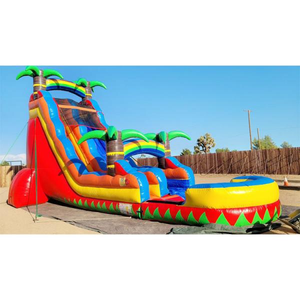 Tropical Palm Tree Commercial Grade Inflatable Water Slide For Kids And Adults