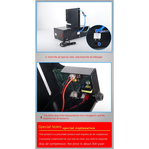 Fast Three-Head Induction Automatic Gas Electric Stapler Pneumatic Document Stapler for Blister Three-Nail Elevator