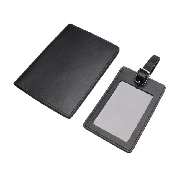 Customized PU Leather Travel Passport Cover Gift Set RFID Personalized Passport Holder