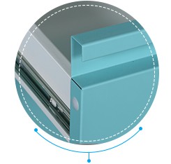 Покрытый цвет современного стиля шкафа дисплея H2000*W900*D500mm медицины офиса/больницы дисплея голубой
