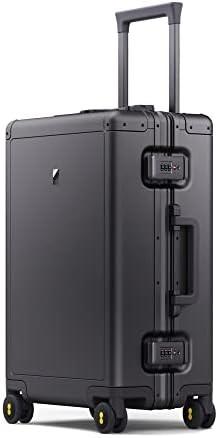 20 Aluminum Luggage Hardside Suitcase, Zipperless Luggage with TSA Lock and Spinner Wheels - Silver