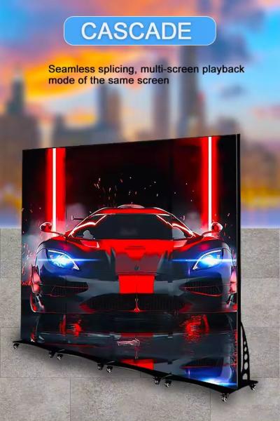 HD Indoor P2 Advertising LED Poster Video Display Digital Player Portable Wheel Move