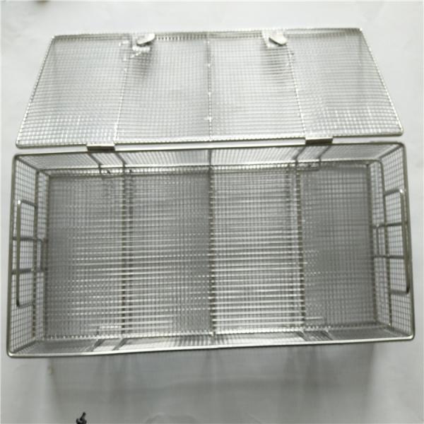 Square Round Wire Mesh Baskets Stainless Steel For Sterilizing Cleaning Part