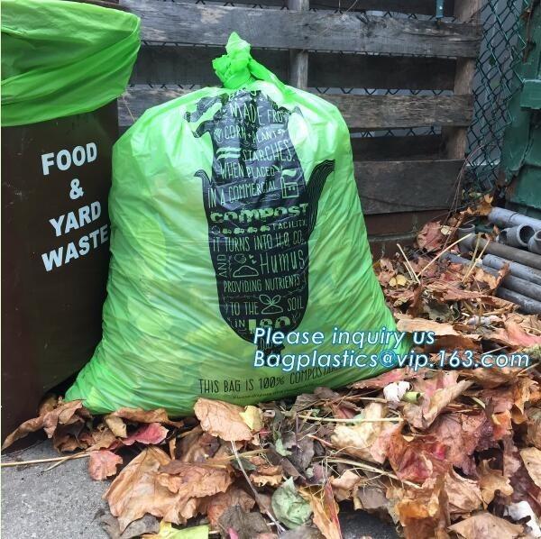 OEM 100% Compostable Eco Friendly Biodegradable Garbage Bags, 100% Biodegradable Compostable Plastic Garbage Bags