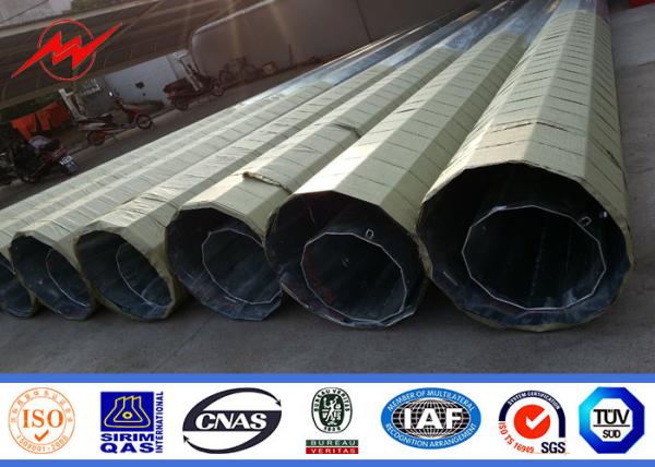 Galvanized Electricity Steel Metal Utility Poles 120 Ft Shigh Tension Power Lines