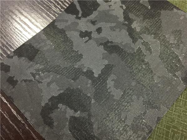 Camo / Leopard Print Synthetic Leather Fabric 0.15mm Dupont Paper Coated For Light Jacket