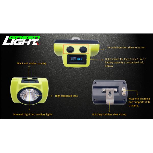 Underground Hard Rock Cordless Mining Cap Lamps , Miners Hard Hat Lamp For Tunneling