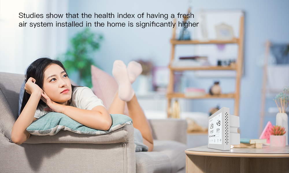 HVAC Smart Controller with Real-time Air Quality Display and Multi-Level Fan Speed Adjustment for Intelligent Ventilation