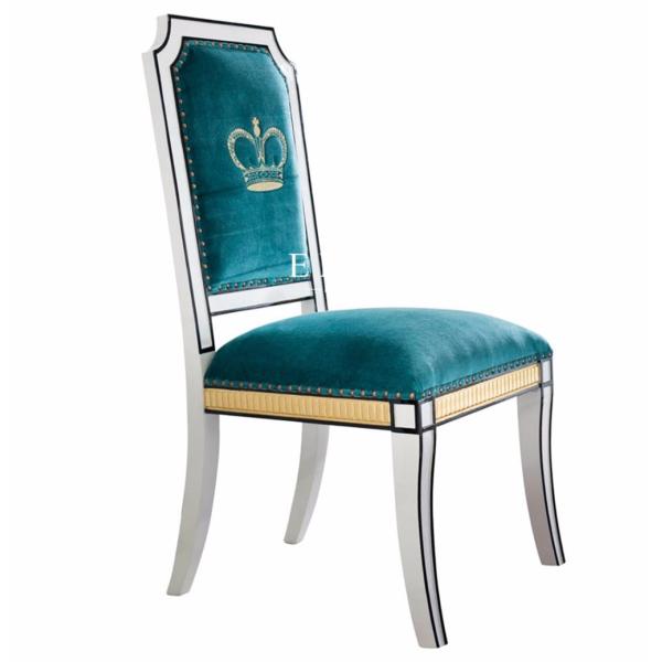 Ash Wood Classic Elegant Design Upholstered Fabric Dining Chair