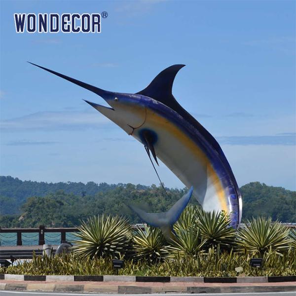 Décoration de poisson en métal extérieur Déco Life Size Bronze Blue Marlin Fish Statue à vendre