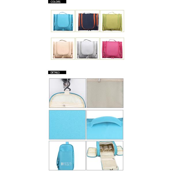 Heavy Duty Hanging Cosmetic Bag Polyester Travel Toiletry Bag Makeup Waterproof