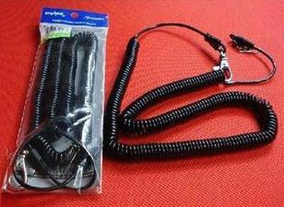 Innovation stainless steel clip w/coil loop ends flex security coil strap rope black