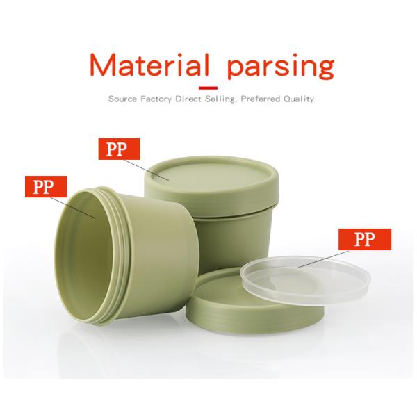 Tarros poner crema de empaquetado cosméticos plásticos 100g de los PP del verde del OEM