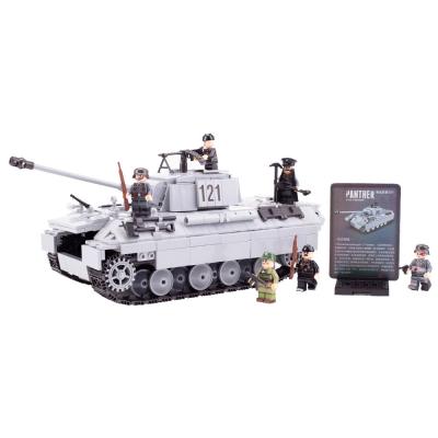 WW2 military swat German soldier mini figure simulation V12 engine panther tank Building Block