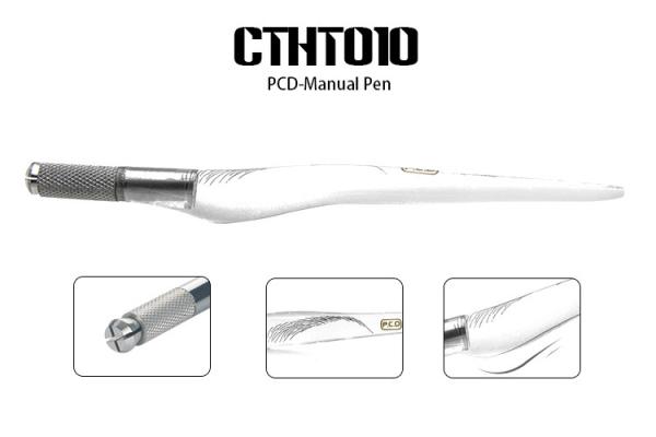 Pena manual da tatuagem permanente descartável popular transparente da composição para o bordo da sobrancelha