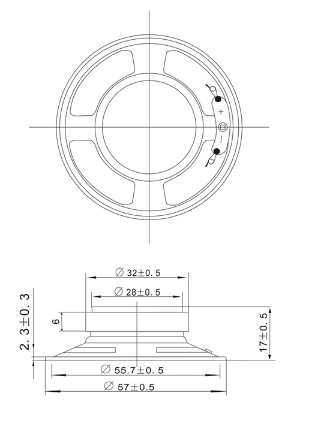Фильм ROHS внешнего магнитного диктора игрушки 57mm 8ohm 0.5W бумажный