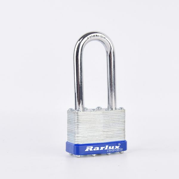 Rarlux Manufacturer Wholesale Custom Anti-Cut Steel Industrial Safety Waterproof Blue Laminated Lock 3 Keys Custom Shackle