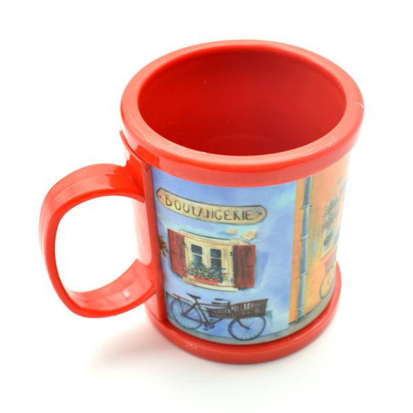 Eco-friendly Custom Plastic Mug With Printing Logo Wrapped For Brand Advertiseme