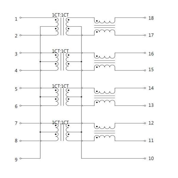 L1CN001-0 Compatible LINK-PP LP81801NL 1000 Base - T Single Port LAN Filte Transformer 18PIN