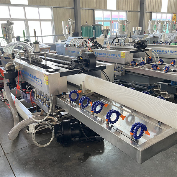 Гибкая HDPE гофрированная трубная машина, PE трубная экструдерная машина двойной стенки