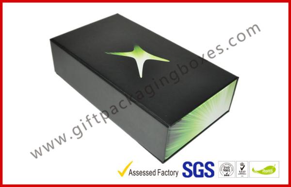 Matt Black Luxury Gift Boxes 350gsm , Offset Printing Magnetic Boxes