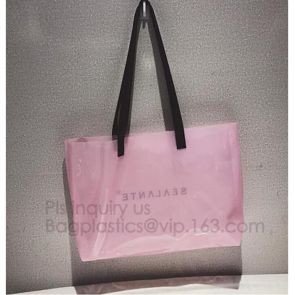 pvc transparent zipper bikini cosmetic bag, tote lady waterproof PVC swimming transparent beach bag, beach bag swimming