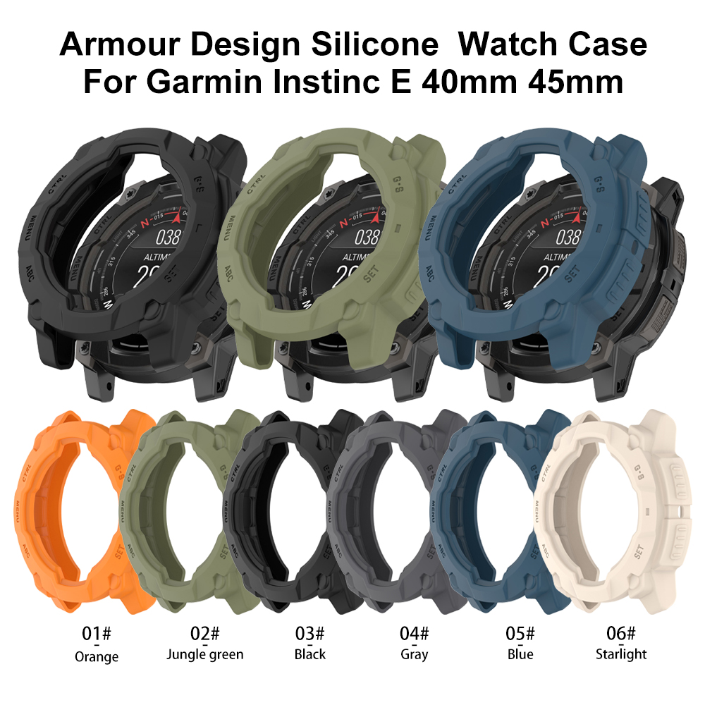 Eraysun TPU Soft Silicone Case for Garmin Instinc E 40mm 45mm Protective Cover Cases Film Shell Watch