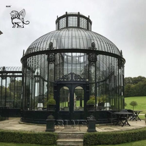 Wrought Iron Gazebo With Glass Large Size Luxury Wedding Garden Sunroom Modern Villa Outdoor