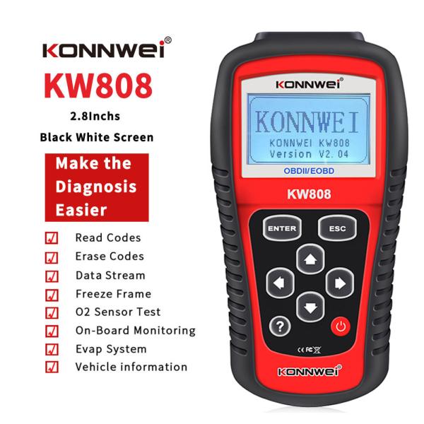 2.8 Inchs Back Lit Screen Obd Ii Diagnostic Scan Tool Konnwei KW808
