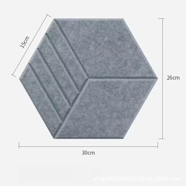 Eco Friendly PET Modern Hexagon Acoustic Wall Panels Sound Absorbing Flame Retatdant