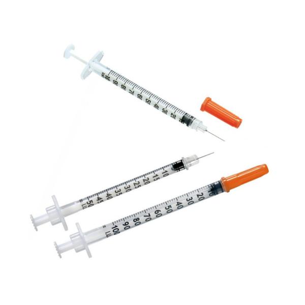 CE ISO Disposable Insulin Syringe With Retractable Needle 1ML