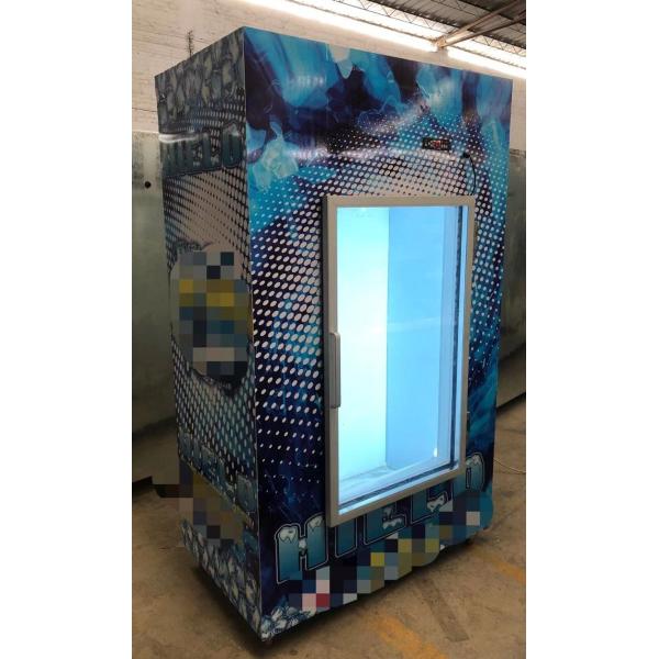 Glass Door Indoor Ice freezer , Auto Defrost Commercial Ice Bagged Stroage Room