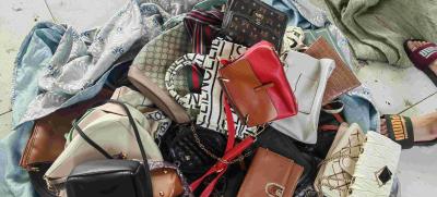 Cotton Polyester Used Crossbody Handbags 2nd Hand Satchel