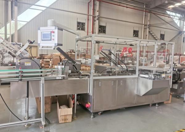 Cosmetic Bottle Cartoner Packaging Machine , 100pcs/Min Box Packing Machine