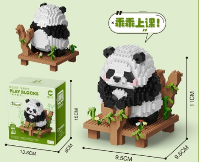 ABS Mini Bricks Building Blocks Panda Gift Box White Panda Toys for Boys Birthday Gift