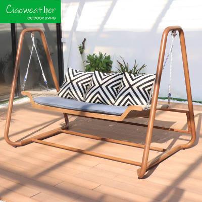 Outdoor Patio Swing Chair Leisure Hotel Double Patented Garden Waterproof Rattan Size 7*1.4mm for Home Office