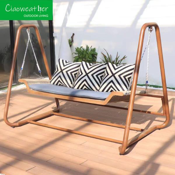 Outdoor Patio Swing Chair Leisure Hotel Double Patented Garden Waterproof Rattan Size 7*1.4mm for Home Office