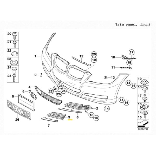 Передняя крышка 51117198901 51117198902 крышек и грилей вентиляционного отверстия автомобиля