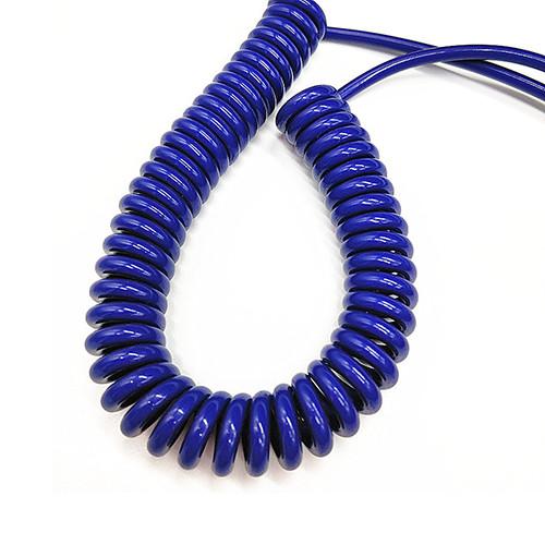 Custom Thick Bright Blue Polyurethane Tubing Coil Safety Tool Lanyard