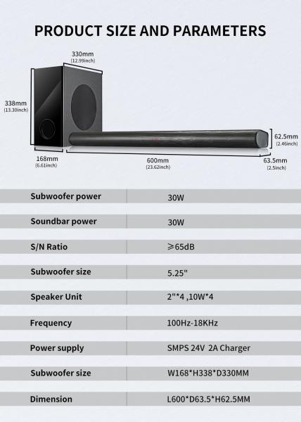 Powerful Wireless Bluetooth Multimedia Speaker System with Subwoofer and Superior Sound