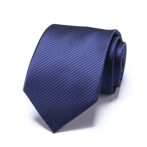 Fashion 100% Silk Necktie Navy Blue Stripe  Business Neck  Ties