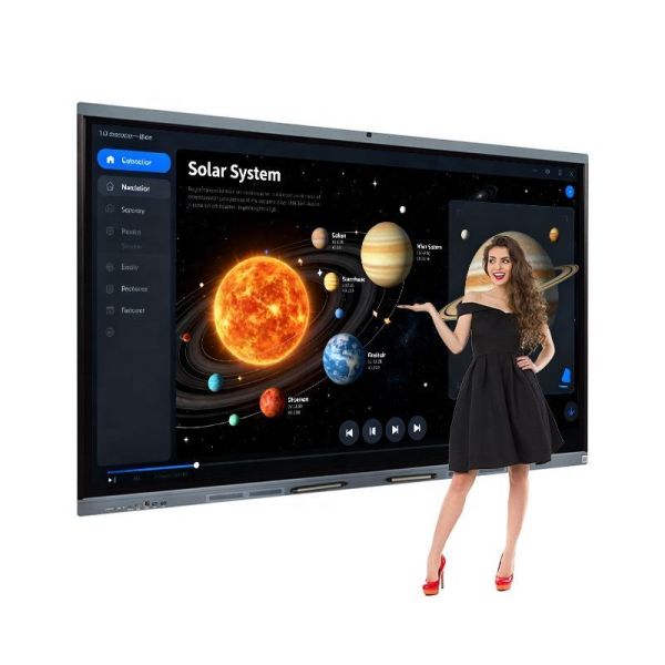 4K UHD Interactive Smart Whiteboard with Built-in Camera and Wall Mount for Business Meetings