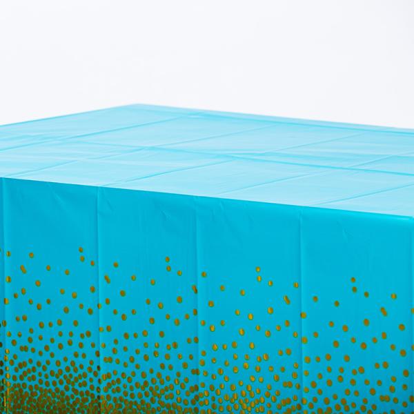 54*108 Light Blue Disposable Tablecloth Rectangle Plastic Table Cloth