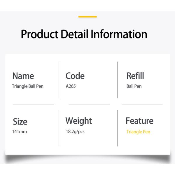 Business Style Triangular Barrel Ballpoint Pen Muti-color Metal Press Ball Pen