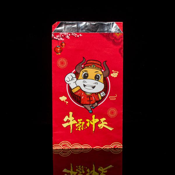 Custom Greaseproof BBQ Packaging Takeaway Insulated Aluminum Foil Kraft Paper Bag with Logo